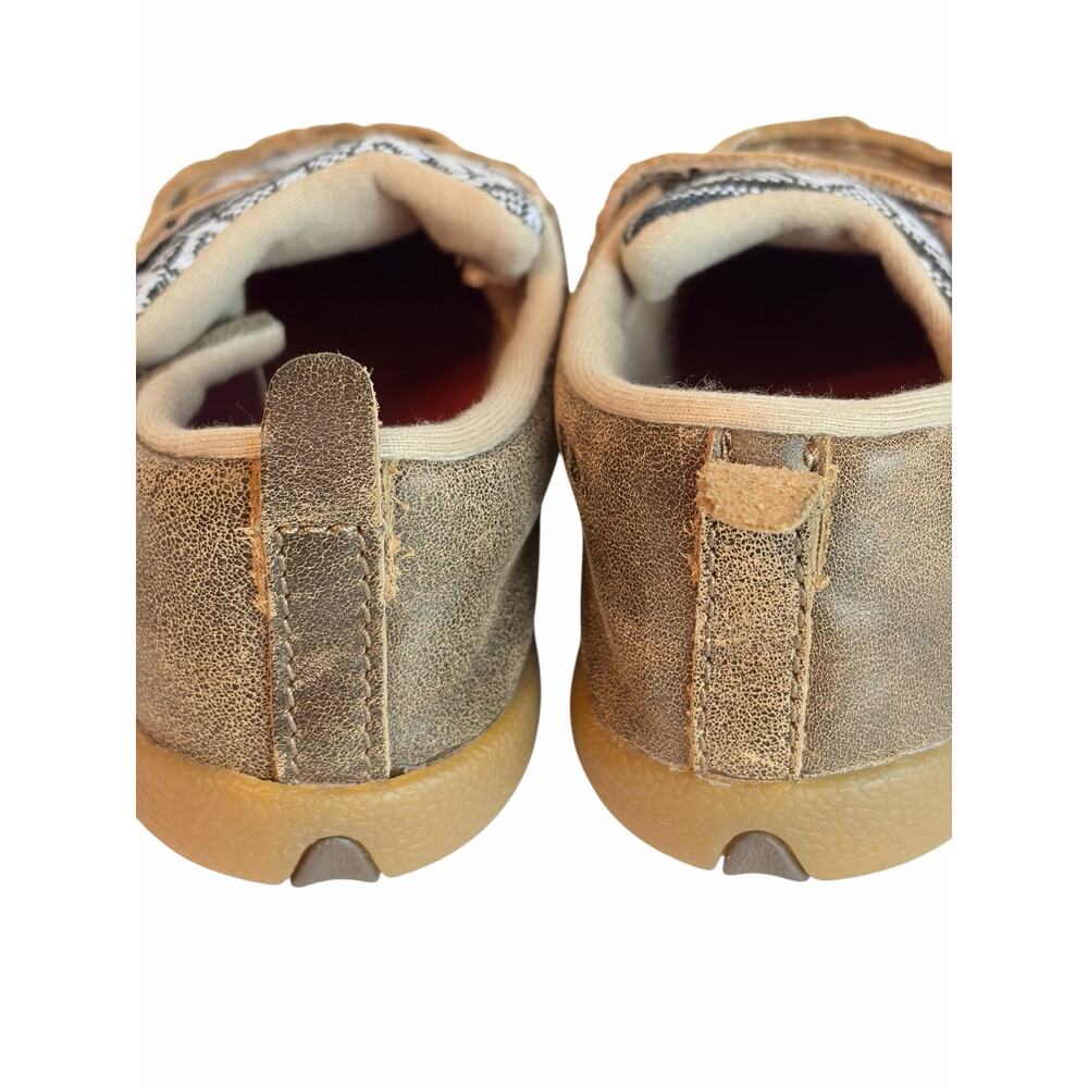 Twisted X Little Kid Brown Bomber Driving Mocs Canvas / Serape Inlay Toddler 7 - Picture 6 of 11